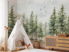 Pine Tree Forest Wallpaper Mural