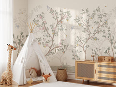 Chinoiserie Blossom Mural with Birds