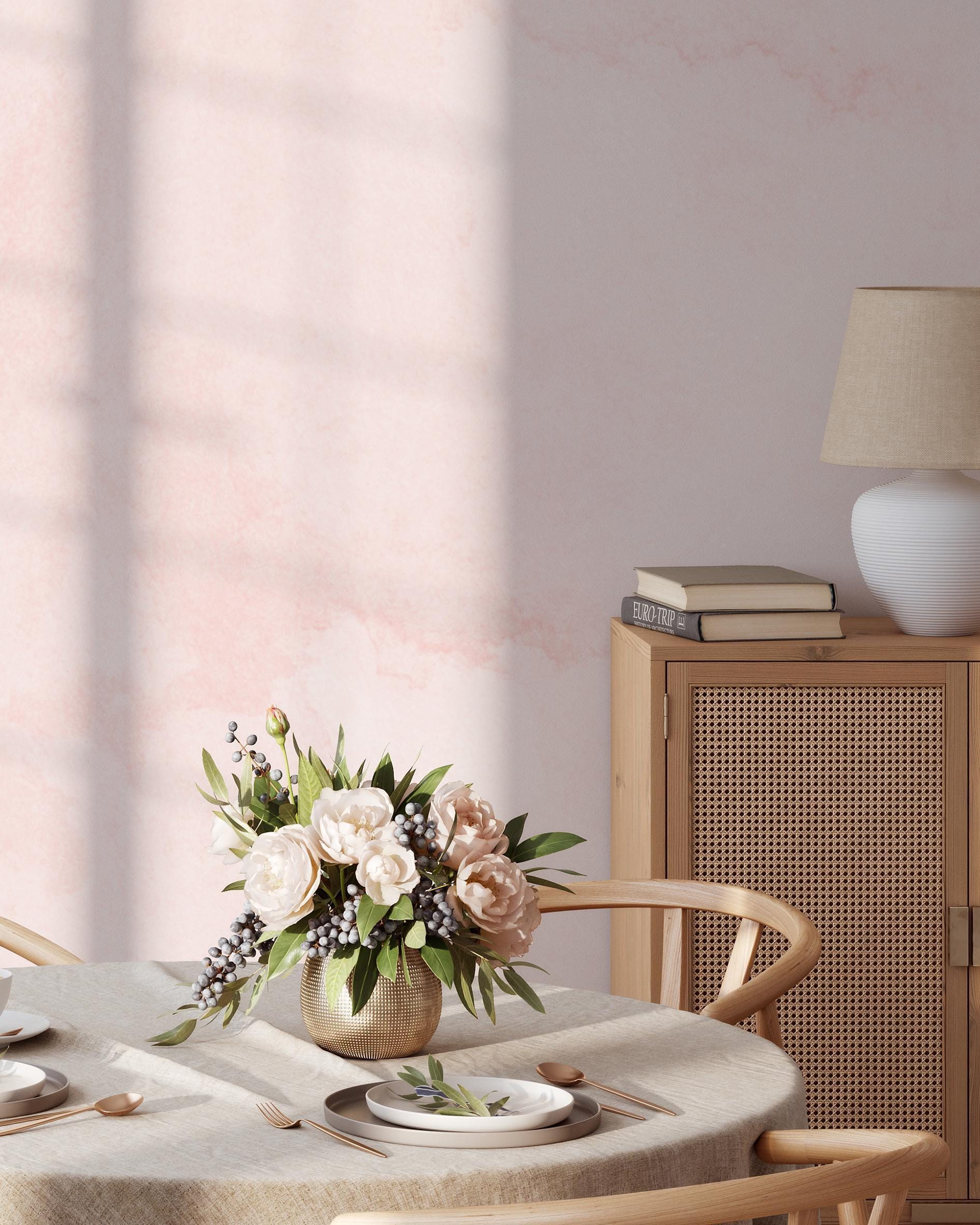 Blush Watercolor Stains Mural