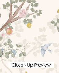 Chinoiserie Blossom Mural with Birds