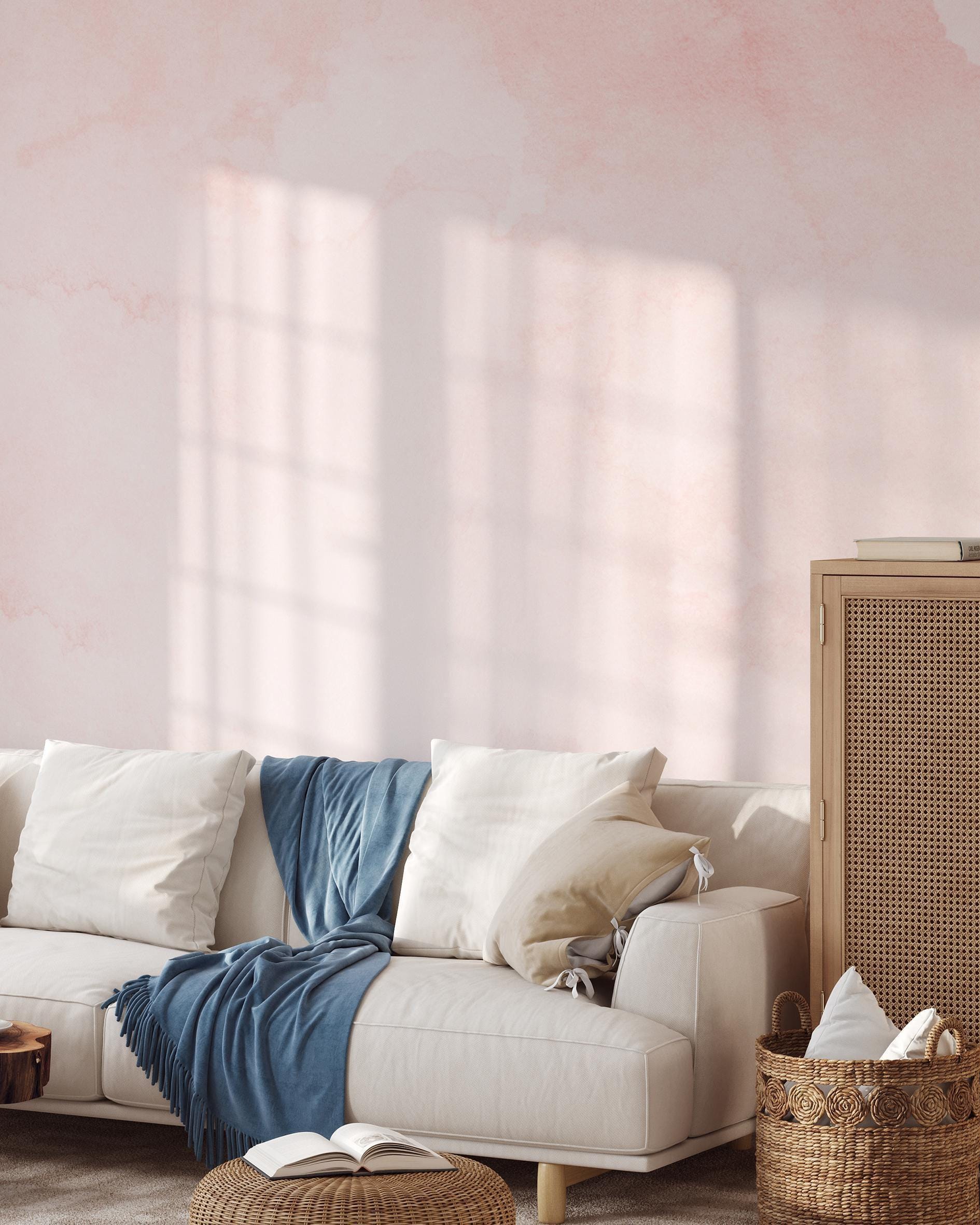 Blush Watercolor Stains Mural