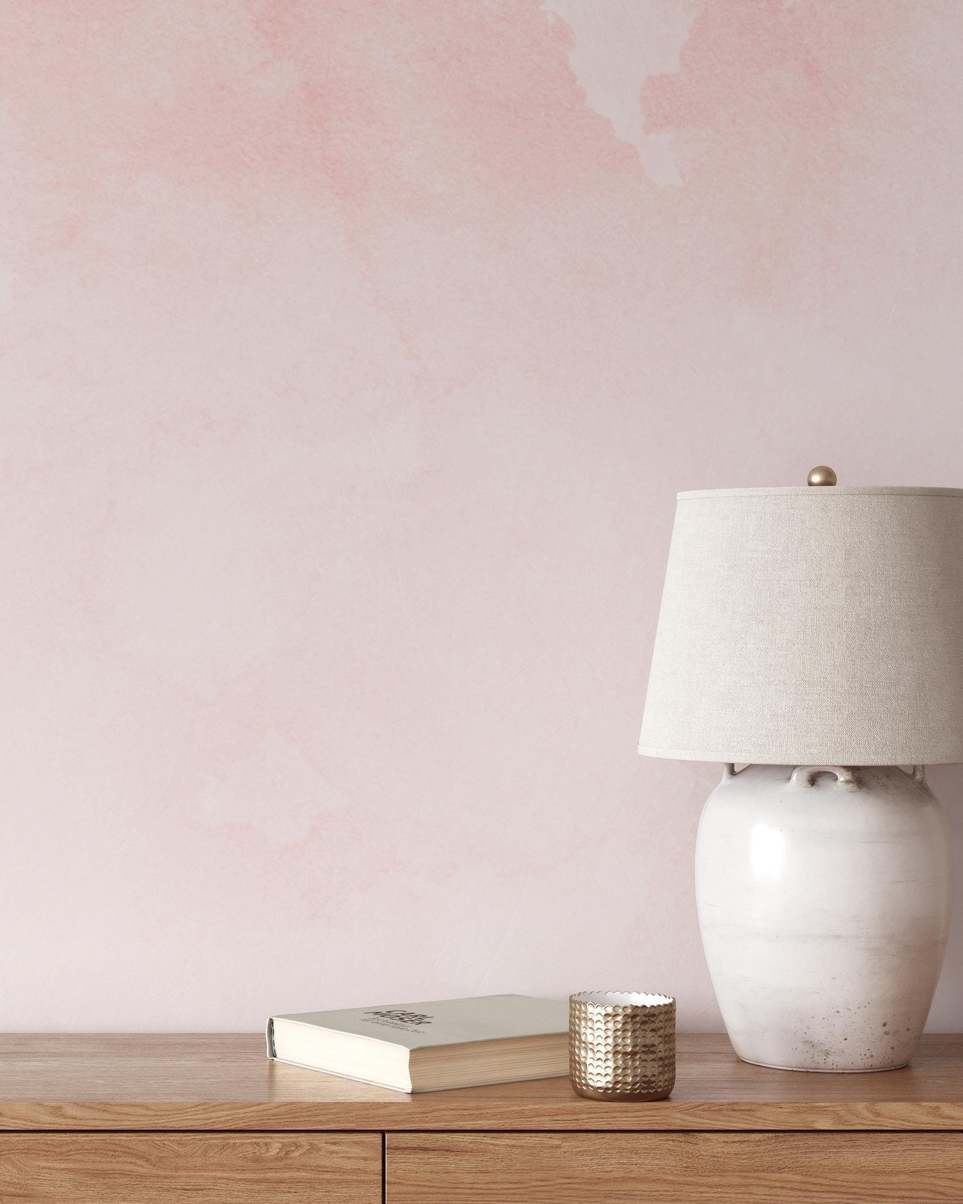 Blush Watercolor Stains Mural