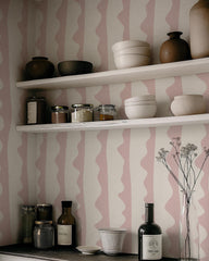 Blush Nursery Stripe Wallpaper
