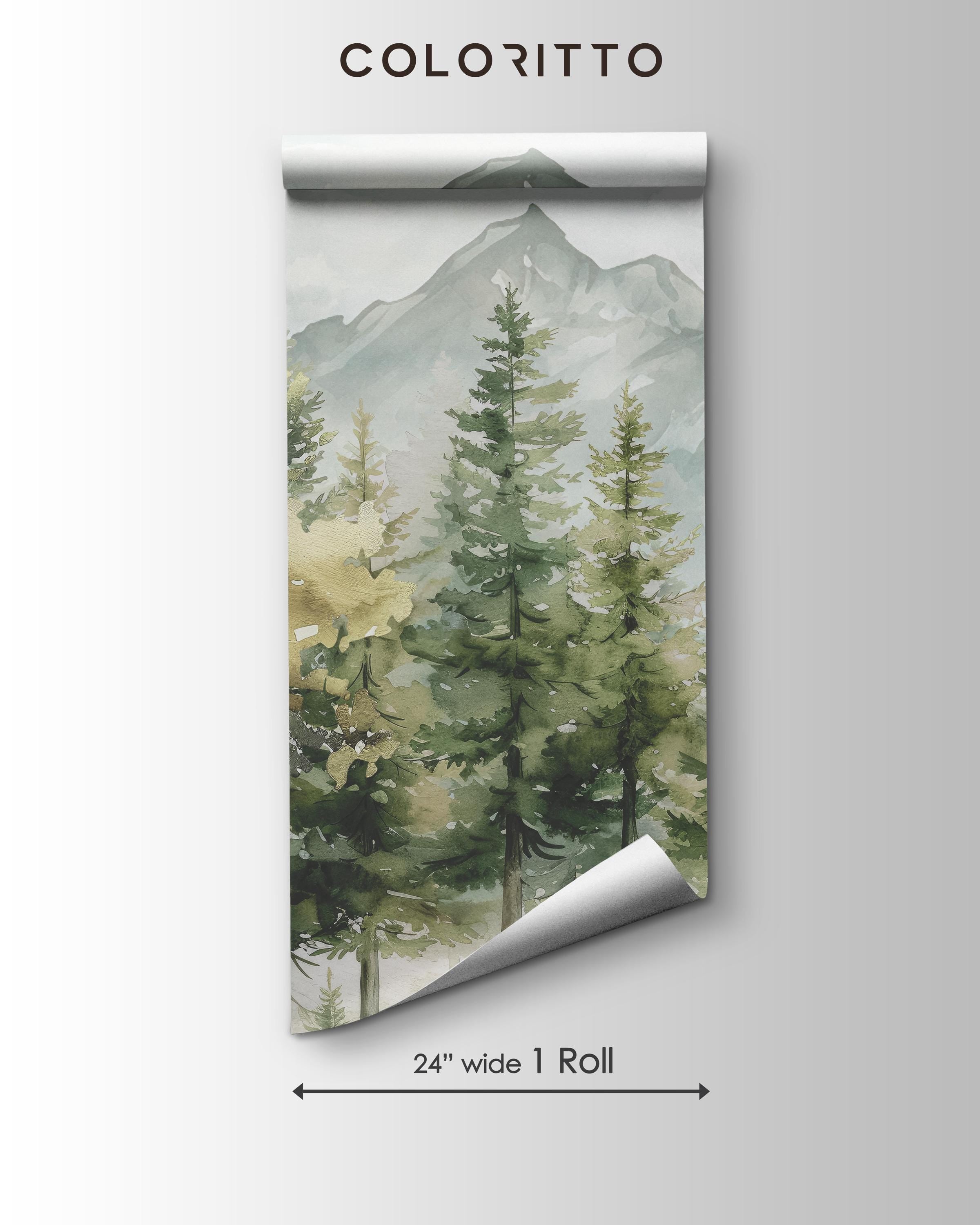 Mountain and Forest Wallpaper Mural