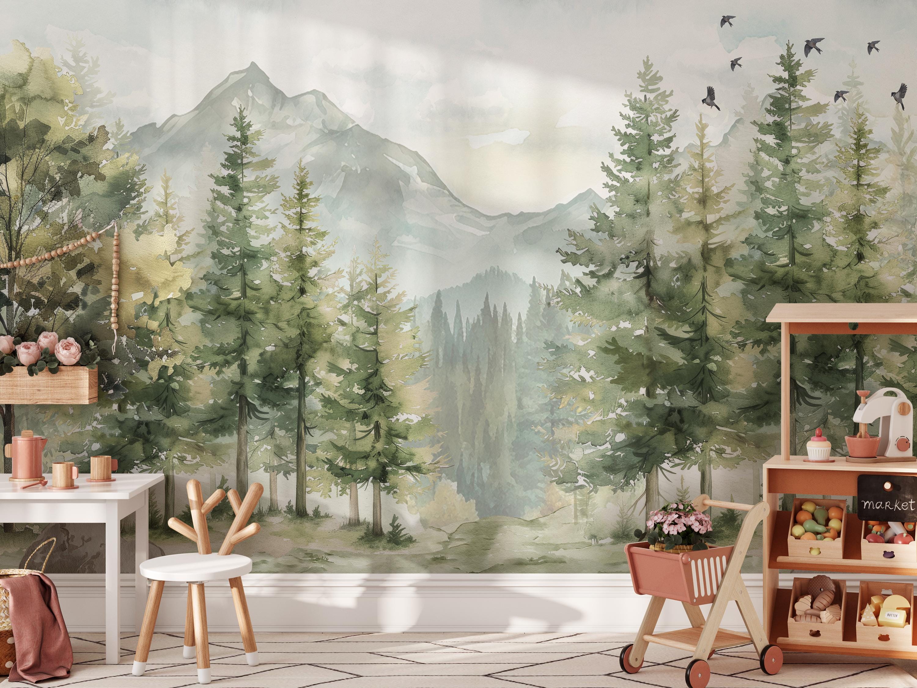 Mountain and Forest Wallpaper Mural