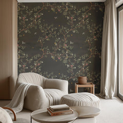 Moody Сhinoiserie Floral Wallpaper