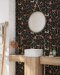 Forest Animals Botanical Wallpaper