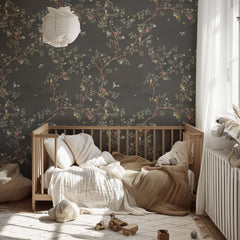 Moody Сhinoiserie Floral Wallpaper
