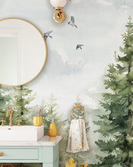 Pine Tree Forest Wallpaper Mural