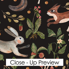 Forest Animals Botanical Wallpaper