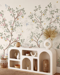 Chinoiserie Blossom Mural with Birds