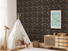 Forest Animals Botanical Wallpaper