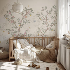 Chinoiserie Blossom Mural with Birds