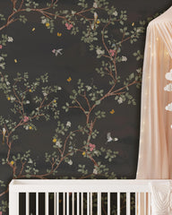 Moody Сhinoiserie Floral Wallpaper