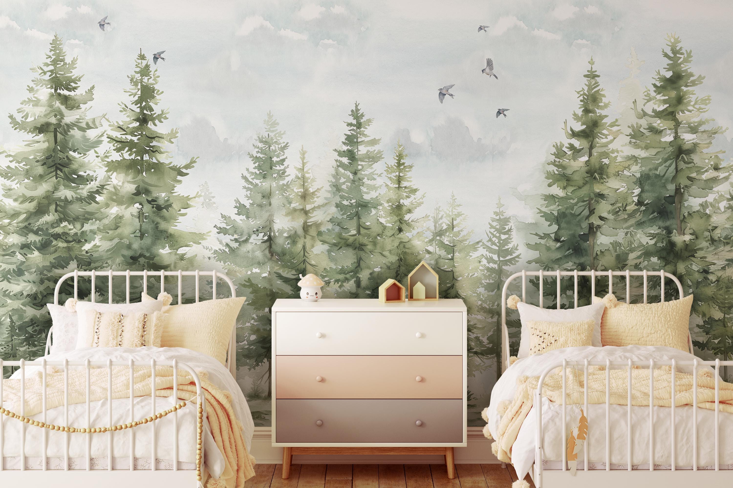 Pine Tree Forest Wallpaper Mural