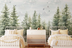 Pine Tree Forest Wallpaper Mural