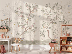 Chinoiserie Blossom Mural with Birds