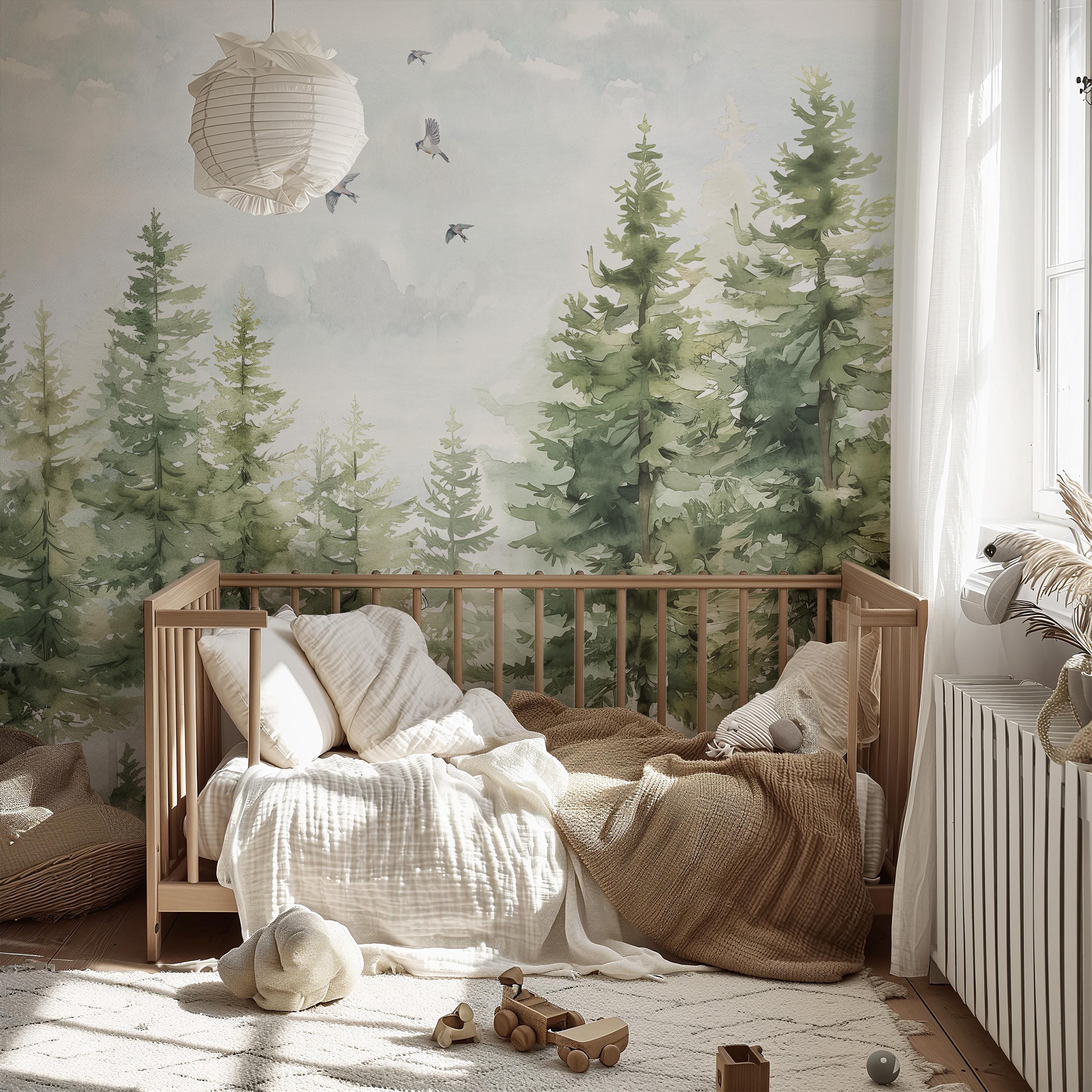 Pine Tree Forest Wallpaper Mural