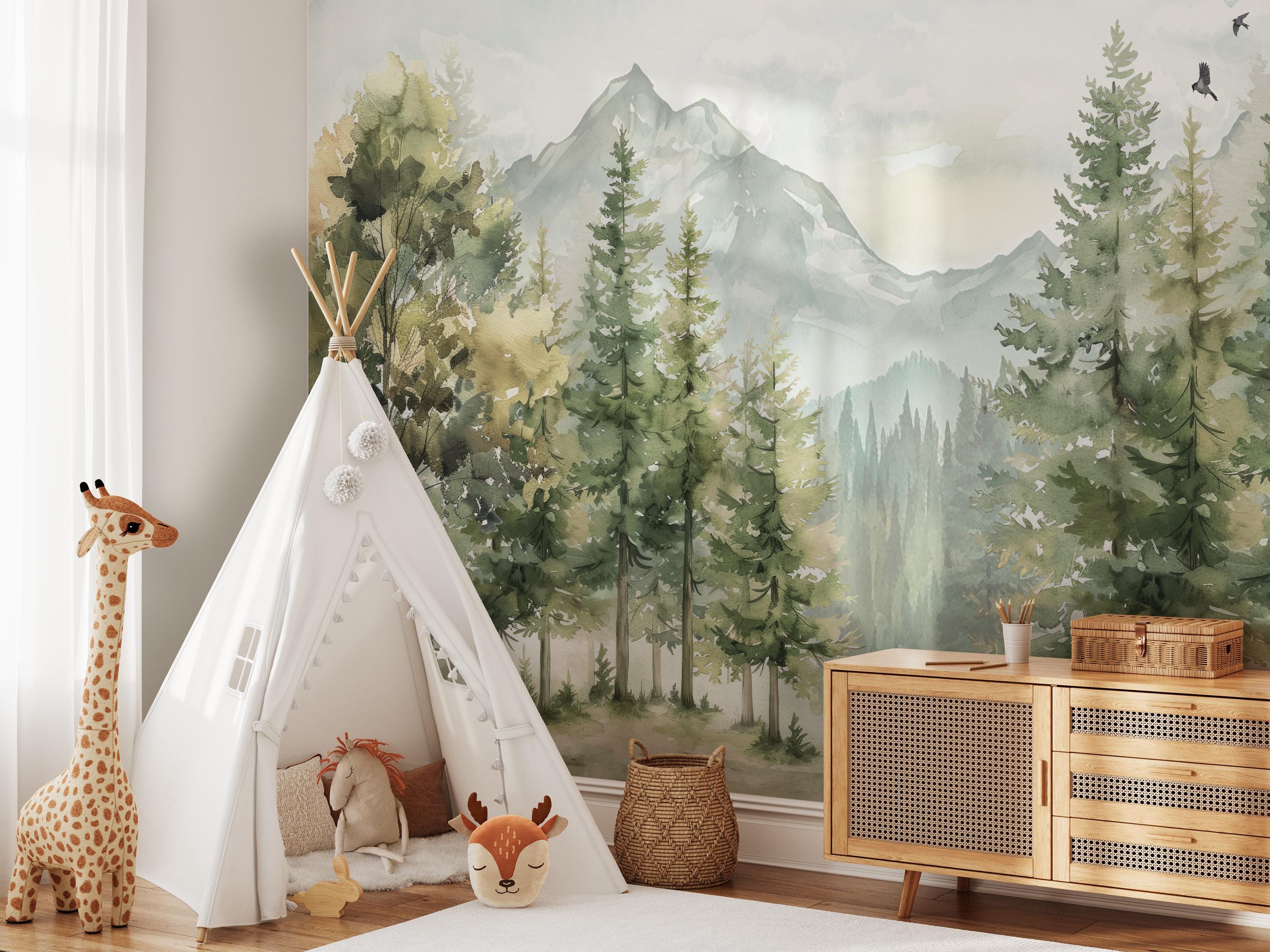 Mountain and Forest Wallpaper Mural