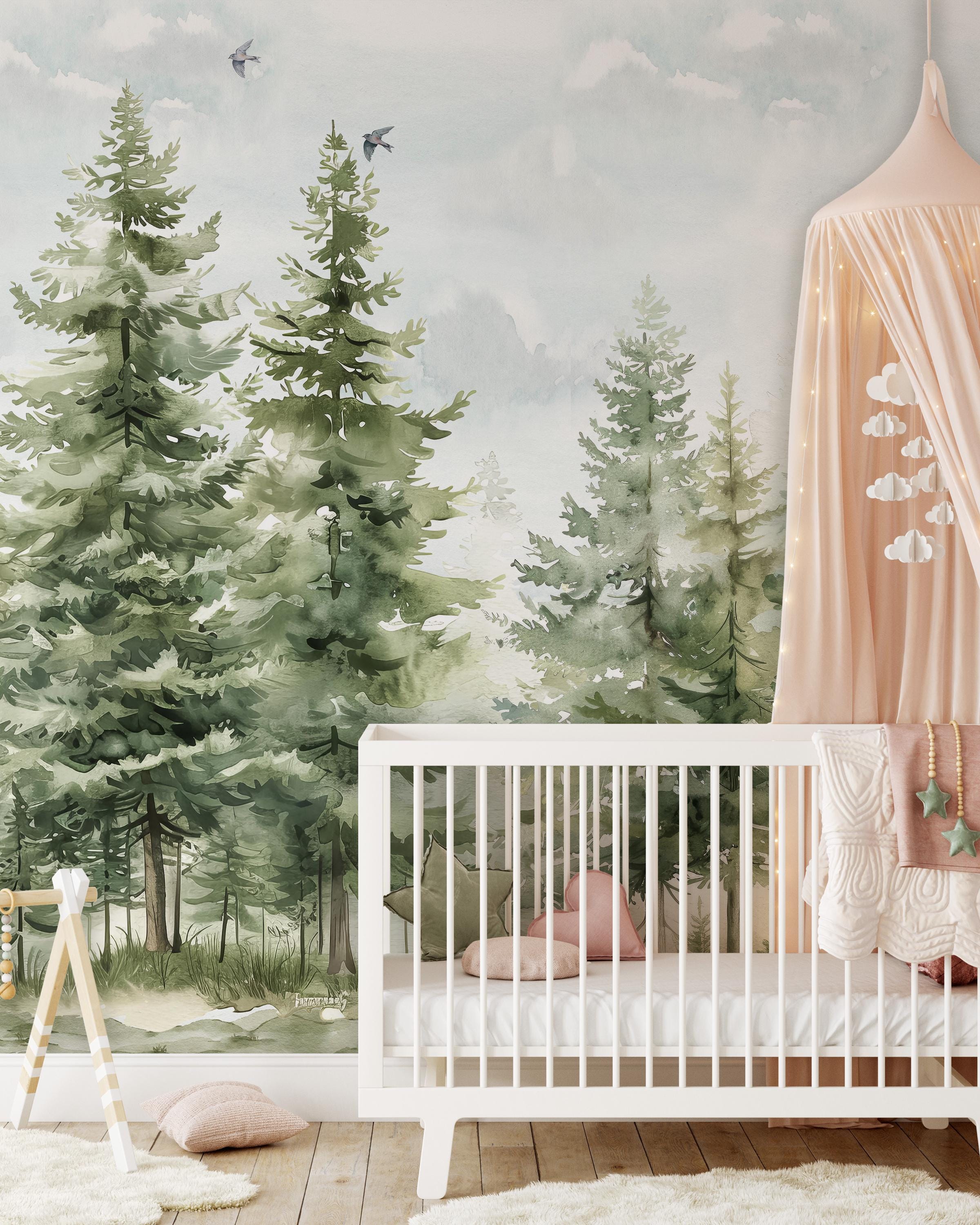 Pine Tree Forest Wallpaper Mural