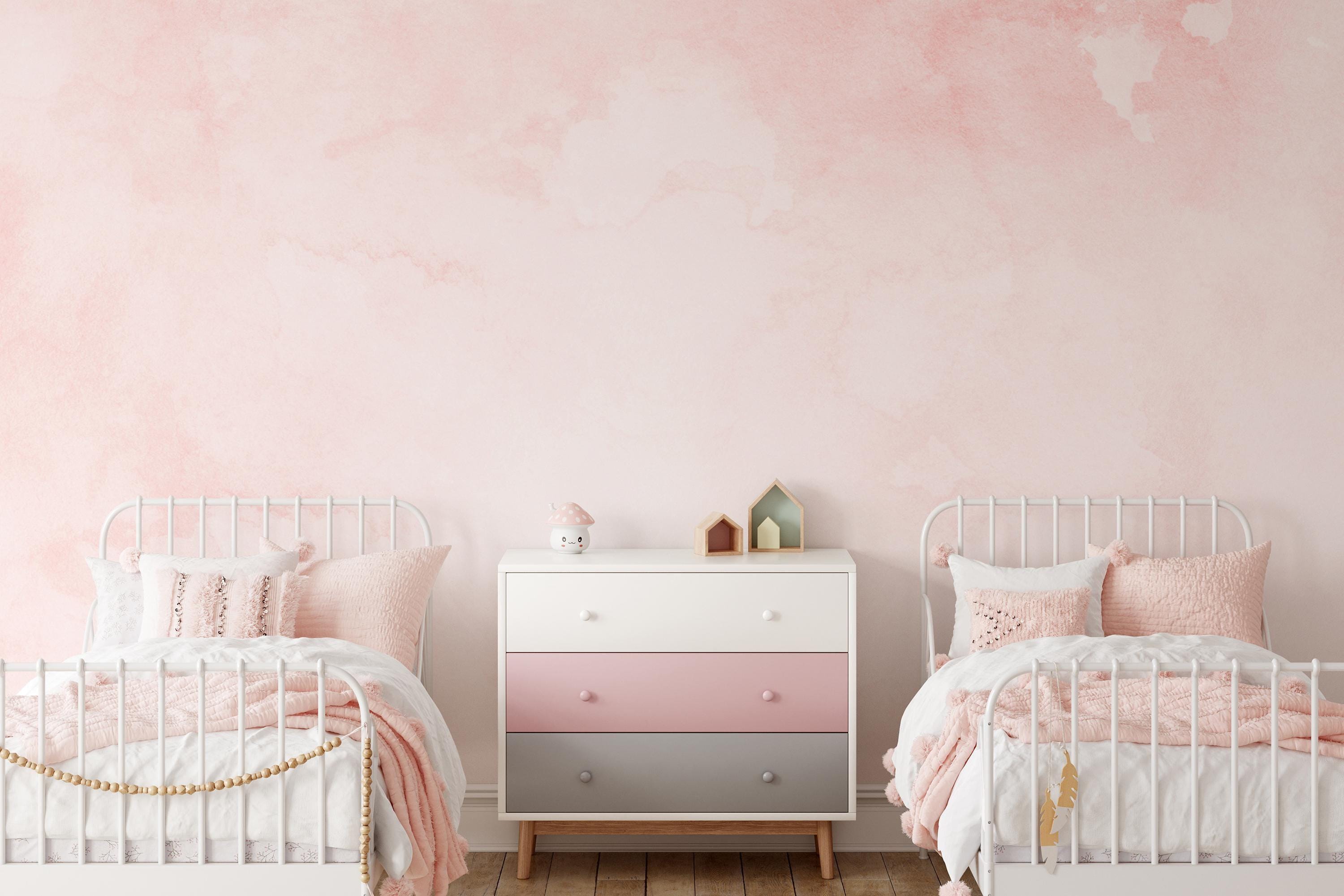 Blush Watercolor Stains Mural