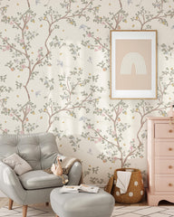 Chinoiserie Flowers Birds Wallpaper