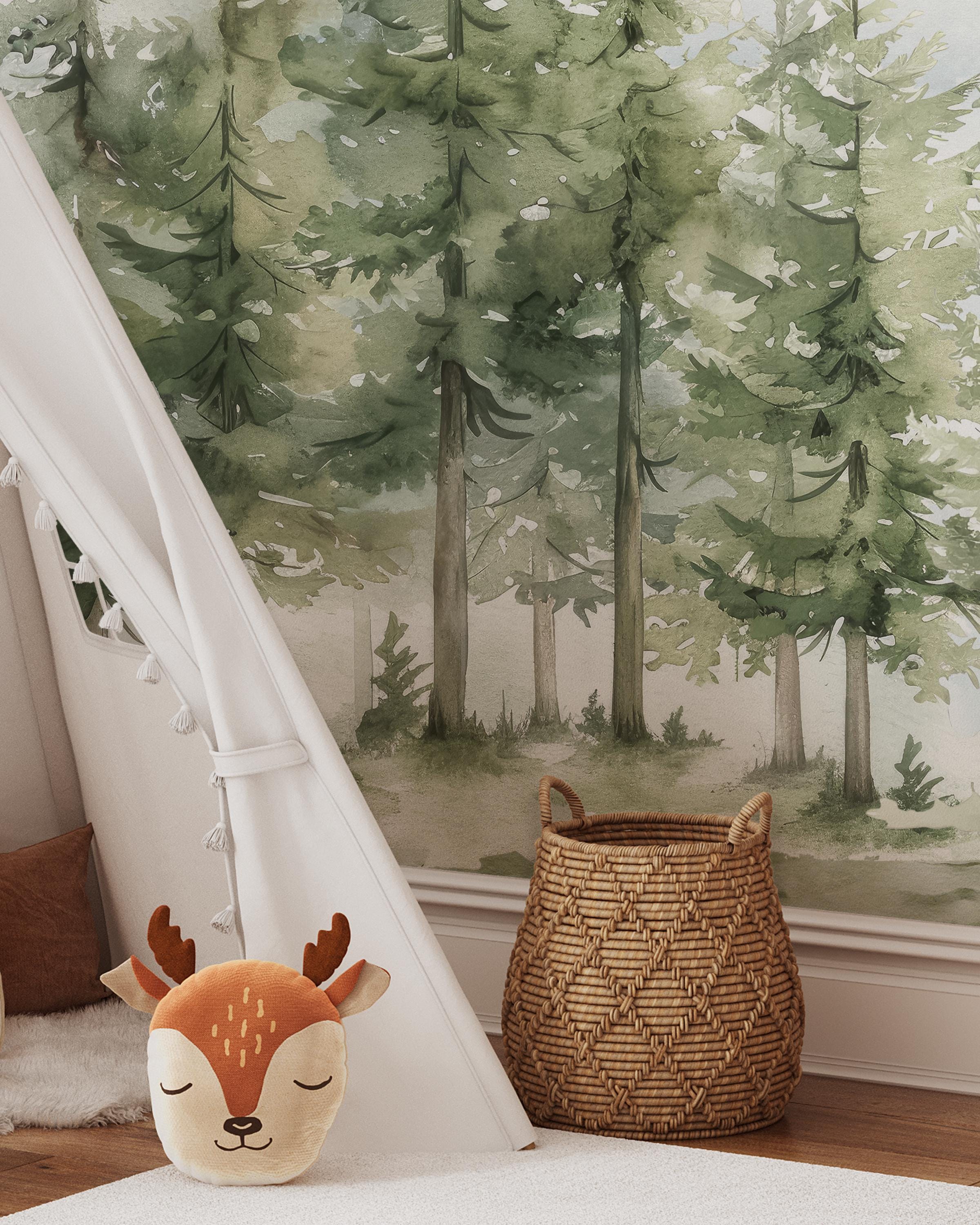 Pine Tree Forest Wallpaper Mural