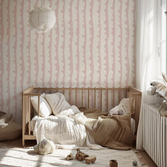 Blush Nursery Stripe Wallpaper