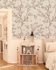 Chinoiserie Flowers Birds Wallpaper