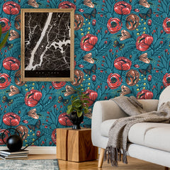 Roses and Butterflies  Wallpaper