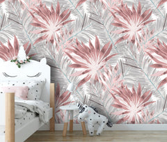 Pink Gray Flowers  Wallpaper