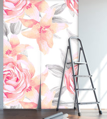 Pink Gray Flowers  Wallpaper