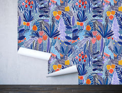 Tropical Blue Flowers  Wallpaper