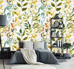 Floral Boho Spring Herbs  Wallpaper