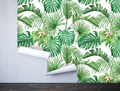 Tropical Leaves Monstera Palms  Wallpaper