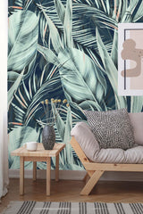 Plant and Leaf Retro Botanical  Wallpaper