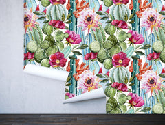 Roses and Cactus Wallpaper