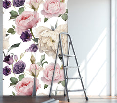 Roses and Peonies Wallpaper