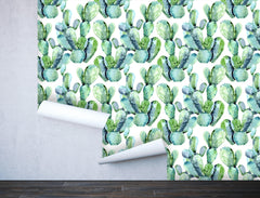 Exotic Watercolor Cactus Wallpaper