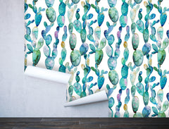 Exotic Watercolor Cactus Wallpaper