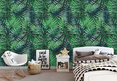 Exotic Tropical Palm Leaves Wallpaper