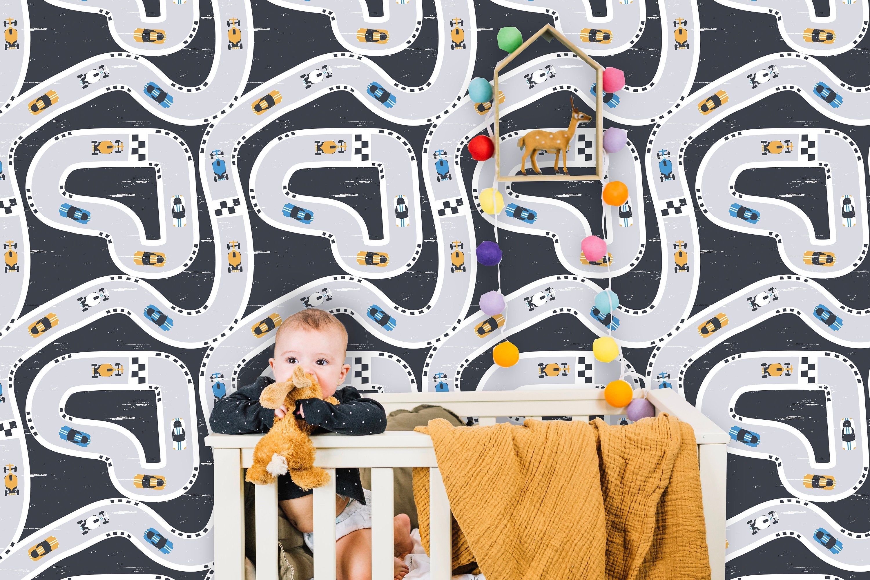 Racing Cars Pattern Wallpaper – Coloritto