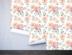 White Peach Flowers Wallpaper