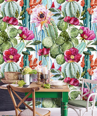 Roses and Cactus Wallpaper