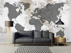 World Map Concrete Wallpaper