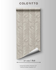 Beige Herringbone Wallpaper