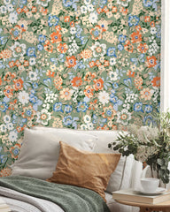 Colorful Retro Floral Wallpaper