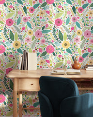 Bright Colorful Floral Wallpaper