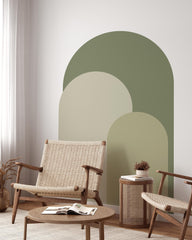 Olive Green Modern Arch Wall Decal