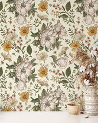 Victorian Retro Floral Wallpaper